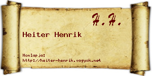 Heiter Henrik névjegykártya